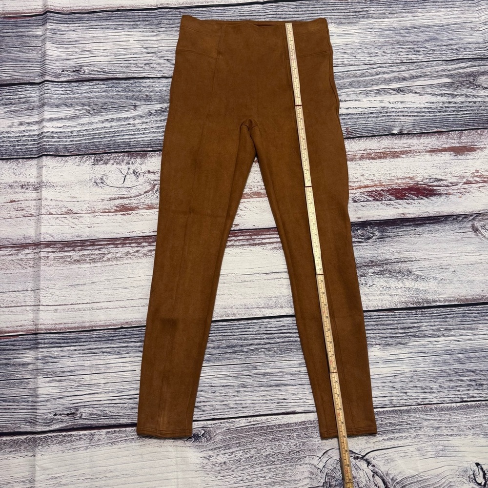 Spanx Brown Faux Suede Moto Leggings | Size Medium - Picture 6 of 7